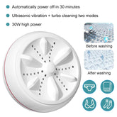 Portable Bucciato Mini Washing Machine with turbine design, compact and lightweight for convenient laundry anywhere.
