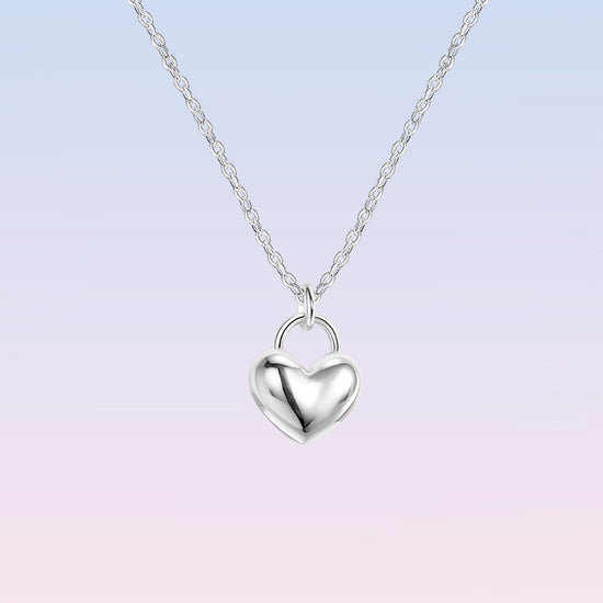 Stylish Sterling Silver Heart Pendant Necklace With A Smooth Finish