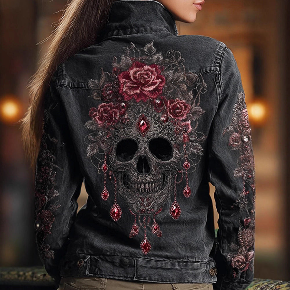 Autumn Retro Washed Long-Sleeve Denim Jacket