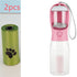 Bucciato 3-in-1 portable dog and cat water bottle with food feeder and poop dispenser, leak-proof pet hydration and feeding solution