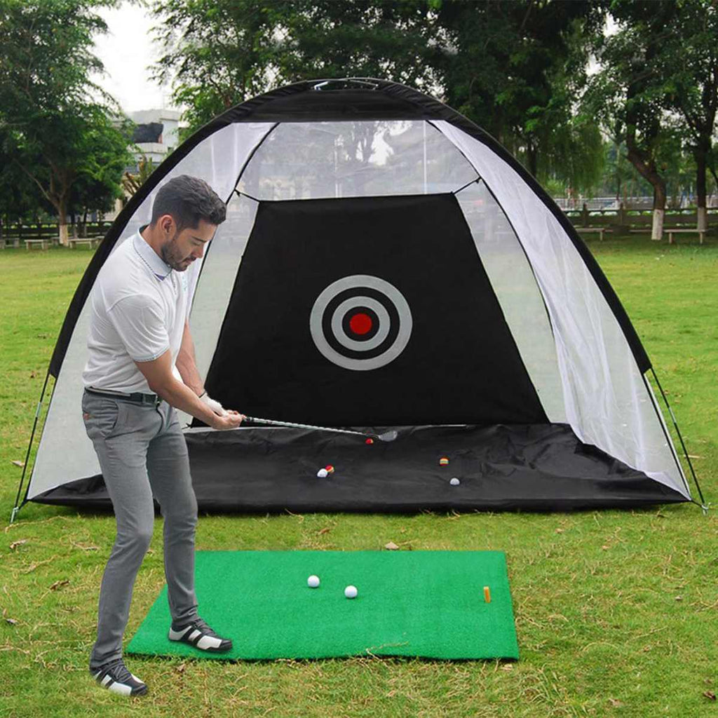 Golf-Übungsnetzzelt, Golf-Abschlagkäfig, Garten- und Rasen-Übungszelt, Golf-Trainingsausrüstung, Netzgewebe für den Außenbereich