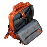 Large cowhide flip shoulder bag by Bucciato, designed for carrying a computer and other essentials with spacious capacity.
