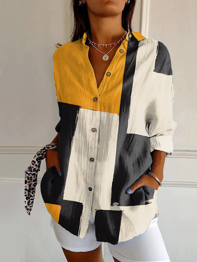 Women's Floral Pattern 3D Printed Long-Sleeve Shirt