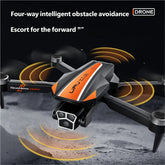 Foldable Bucciato brushless triple-camera drone with sleek design, ready for aerial photography and outdoor flight.
