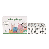 Biodegradable dog poop bags from Bucciato, pet waste disposal supplies for cleaning up after dogs outdoors.