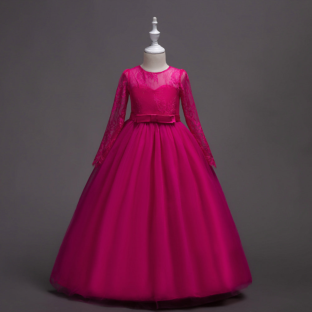 Kids Long Flower Girl Dress