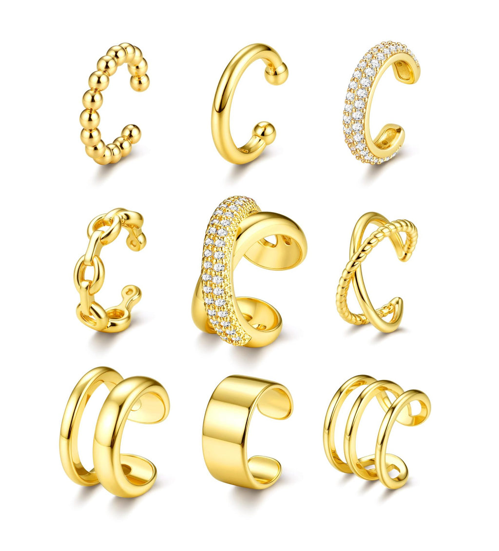Ohrklemmen-Set mit galvanisierten Zirkonia für Damen