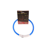 Bright glowing Pet Flashing Collar by Bucciato, USB rechargeable LED safety collar with neon light for night dog walks.