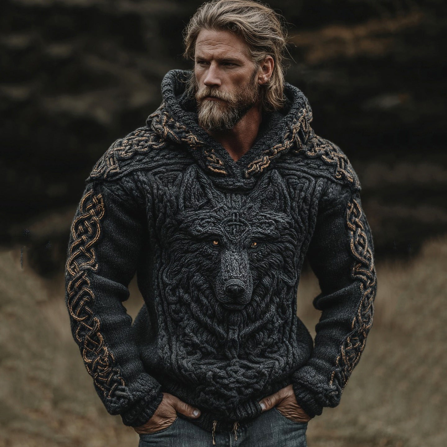 Men's European And American-Style Autumn Winter Printed Hoodie With Graphic Print
