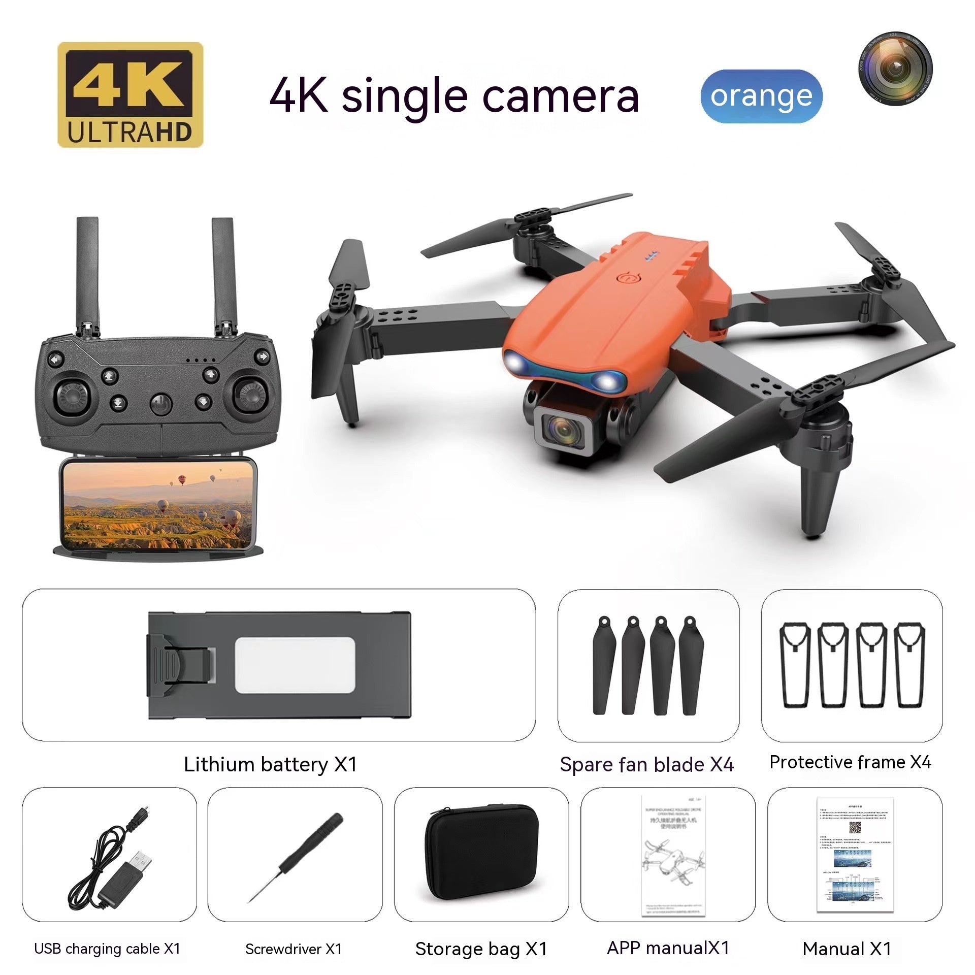 E99pro Drohne mit 4K-HD-Dualkamera und dreiseitiger Kamera