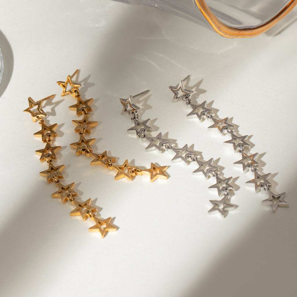 Stainless Steel Star Earrings For A High-End