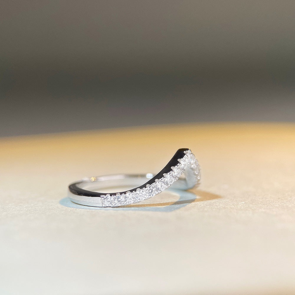 S925 Sterling Silber, platinbeschichteter Bandring
