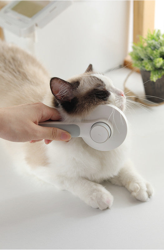 Pet massage comb with round handle, designed for gentle grooming and detangling of pet fur, by Bucciato Multi-Product Store.