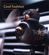 Black Bucciato Car Vent Clip Air Freshener attached to a vehicle vent, designed to freshen car interior with a stylish black finish.
