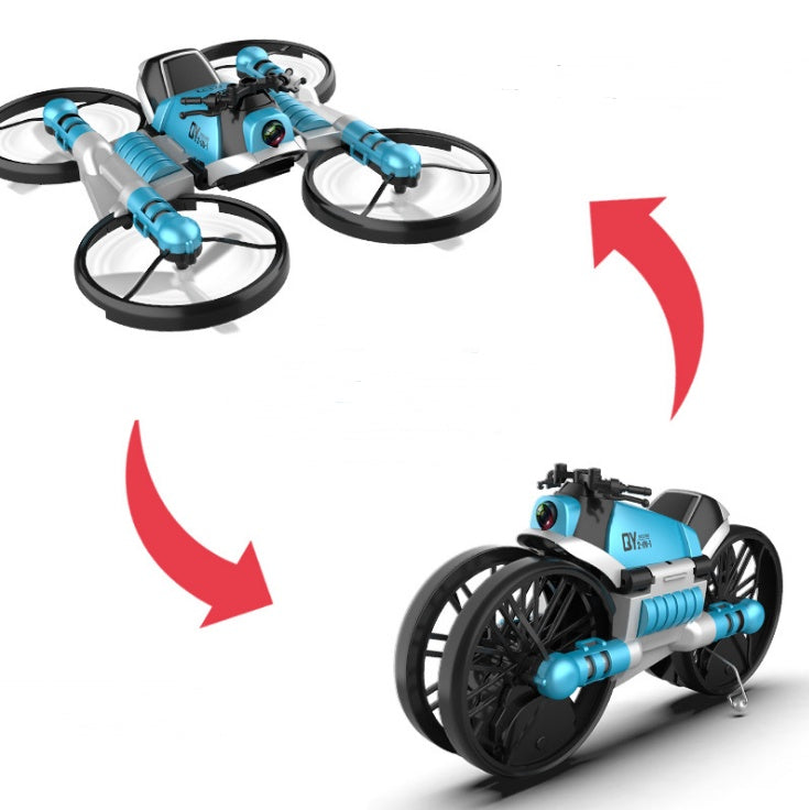 WiFi FPV RC Drohne Motorrad 2 in 1 Faltbarer Hubschrauber Kamera 0,3MP Höhenhaltung RC Quadcopter Motorrad Drohne 2 in 1 Drohne