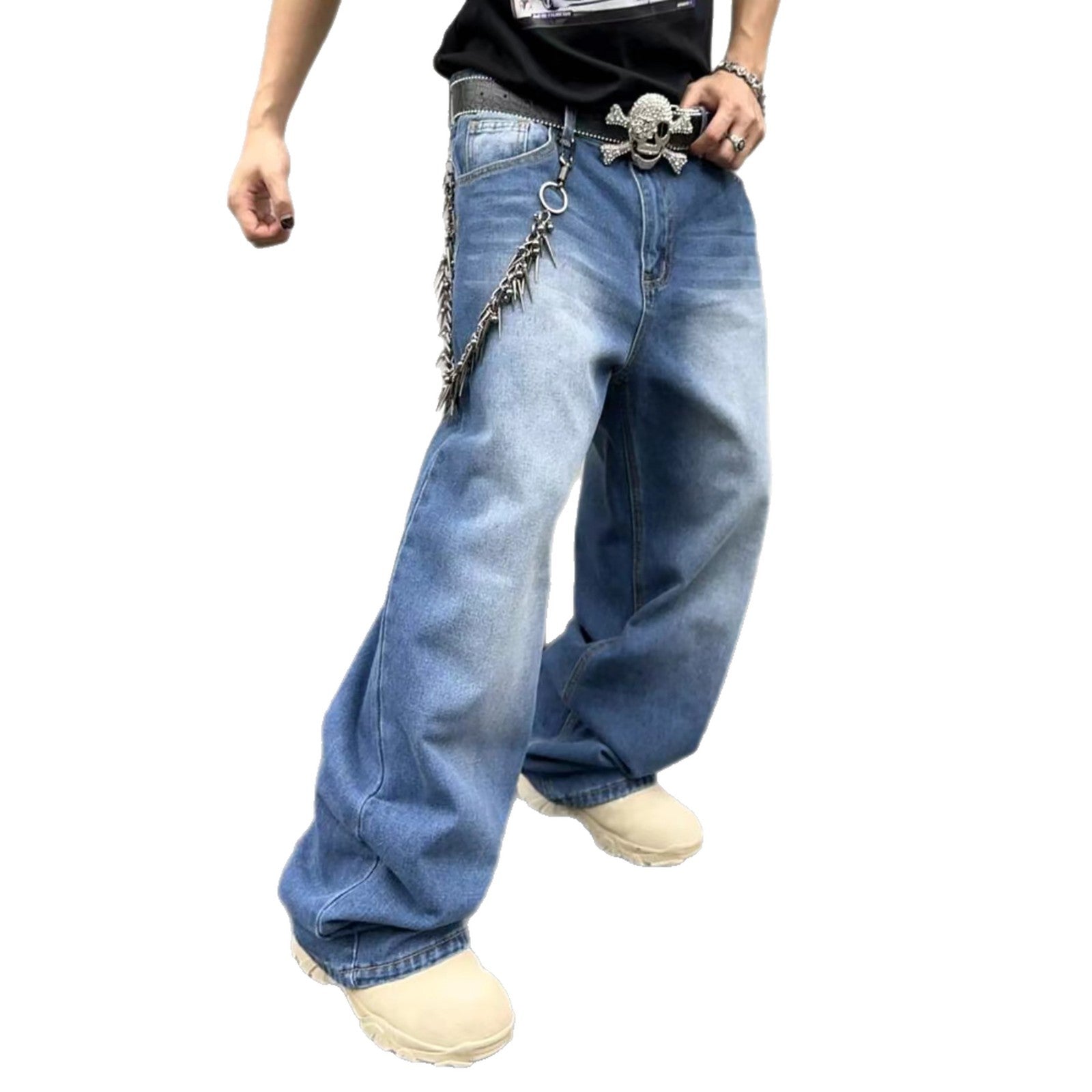 Men's Jeans Autumn And Winter Straight Loose Wash