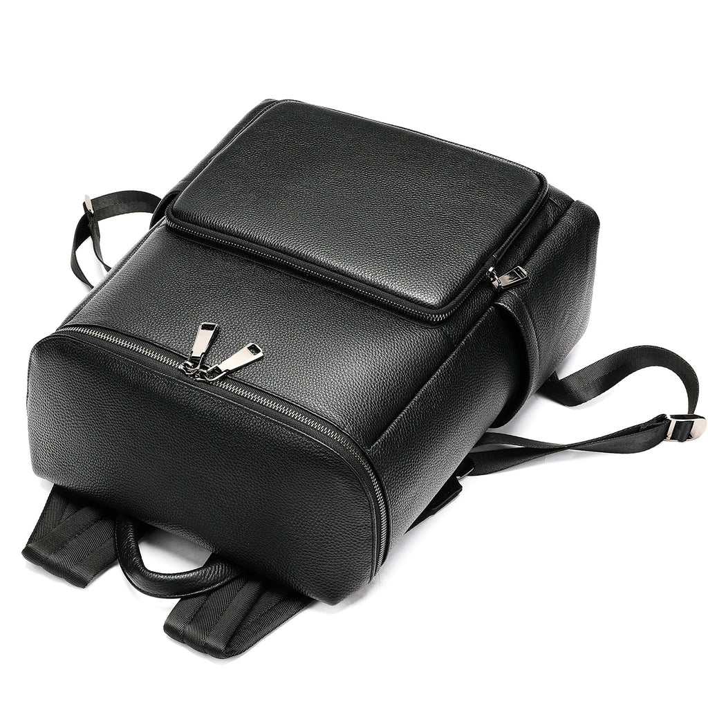 Men's Leather Commuter Casual Laptop Backpack