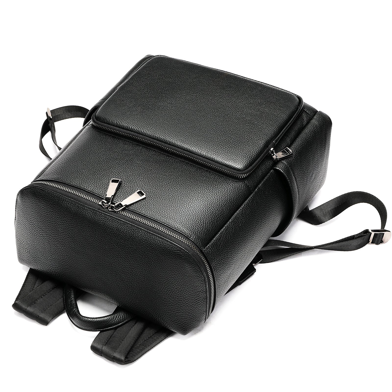Men's Leather Commuter Casual Laptop Backpack