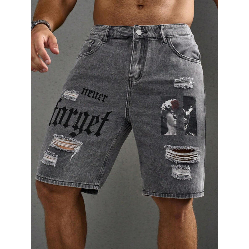 Herren-Shorts mit Buchstabenprint „Do The Old Cowboy“