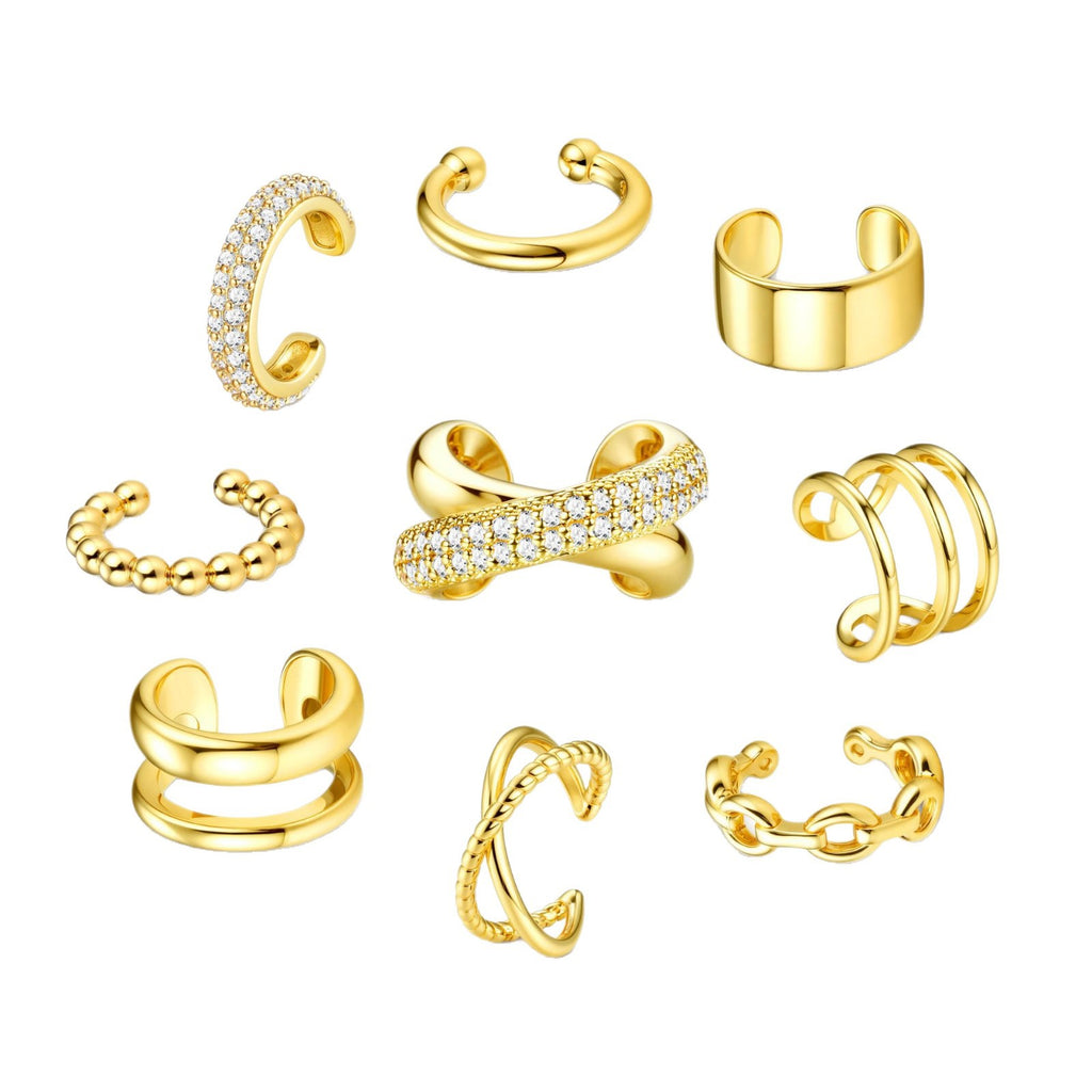 Ohrklemmen-Set mit galvanisierten Zirkonia für Damen