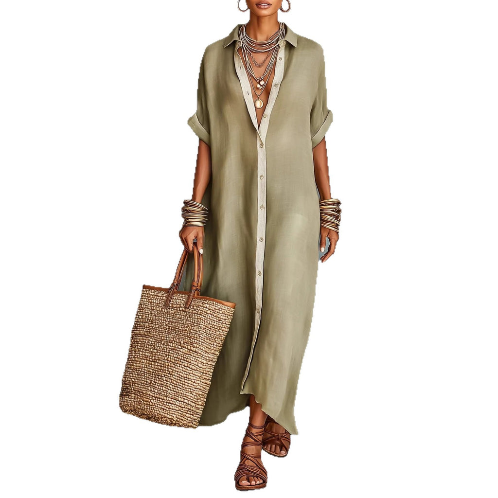 Modisches, lässiges und bequemes Kleid im Resort-Stil
