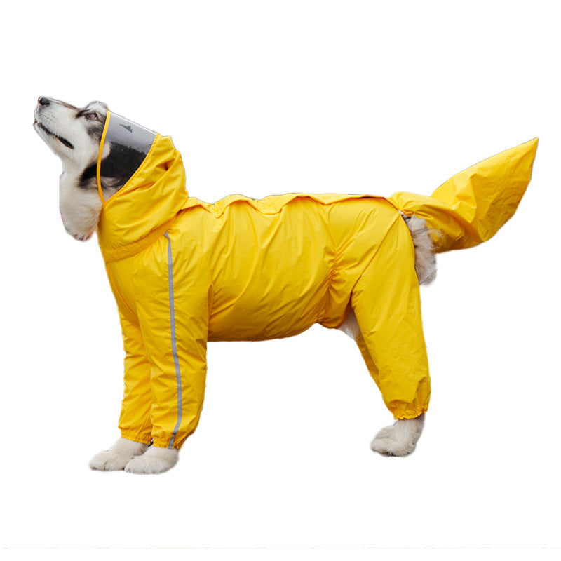 Regenmantel für Hunde mit Schwanzschutz
