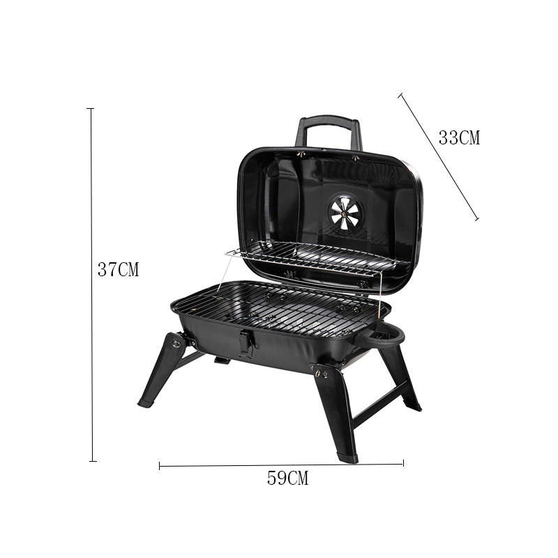 Tragbarer, faltbarer kleiner Hamburger-Grill