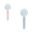 Round handle pet massage comb with metal teeth for gentle grooming and relaxing pet massages.