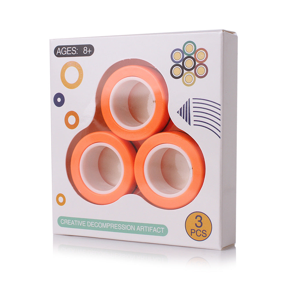 Anti-Stress Magnetic Rings Fidget Unzip Toy Magic RingTools