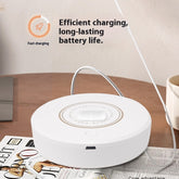 Rechargeable magnetic coffee stirrer coaster from Bucciato, a smart kitchen gadget for automatic beverage mixing.