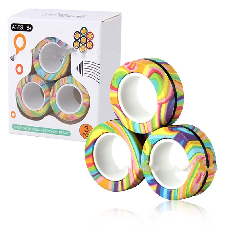 Anti-Stress Magnetic Rings Fidget Unzip Toy Magic RingTools