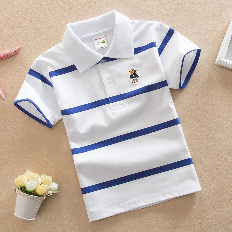 Polo-T-Shirt im College-Stil für Jungen, kurzärmelig