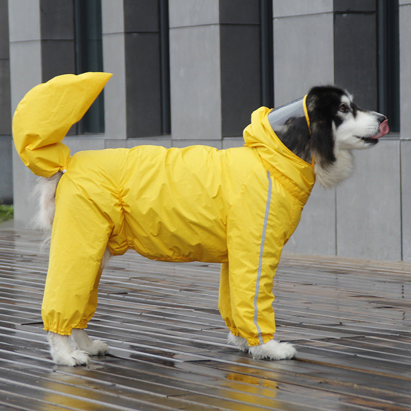 Regenmantel für Hunde mit Schwanzschutz