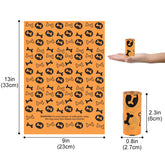 Dog poop bags from Bucciato, eco-friendly pet waste disposal supply, showing several rolled bags ready for use.