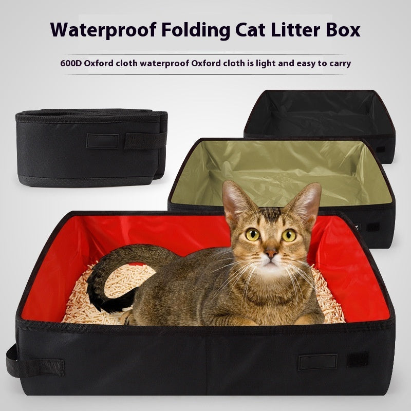 Tragbare, faltbare Katzentoilette aus wasserdichtem Oxford-Gewebe
