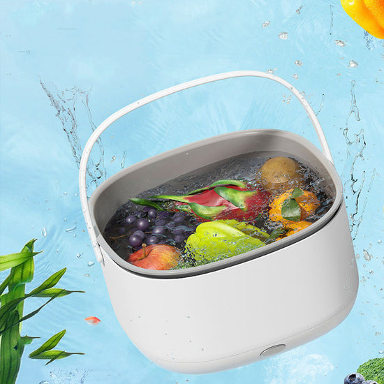 Portable Bucciato fruit and vegetable washing machine for household use, with compact design and easy-to-use interface.