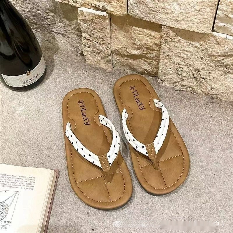 Cute Herringbone Non-slip Summer Outdoor Instagram-style Flip-flops Fashionable Soft-soled Beach Slippers