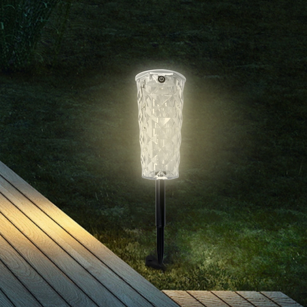 Solar-Gartenlampe mit 10 Farbwechseln, Kristalllampe in Rosenform, LED-Licht für romantische Diamantatmosphäre.