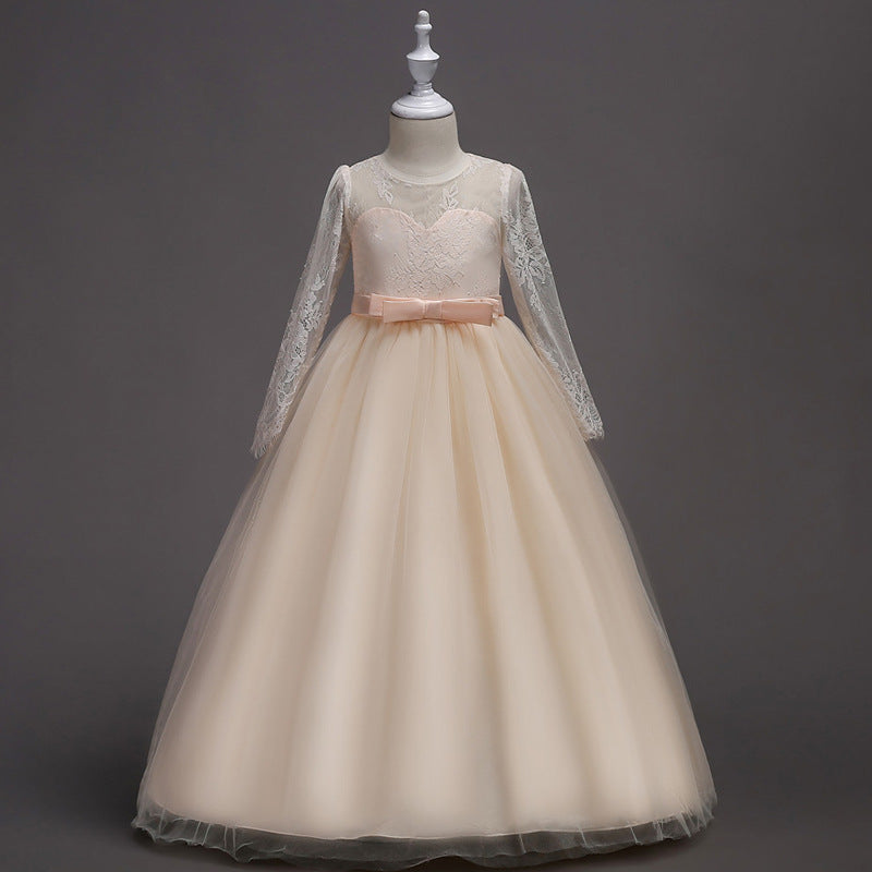 Kids Long Flower Girl Dress