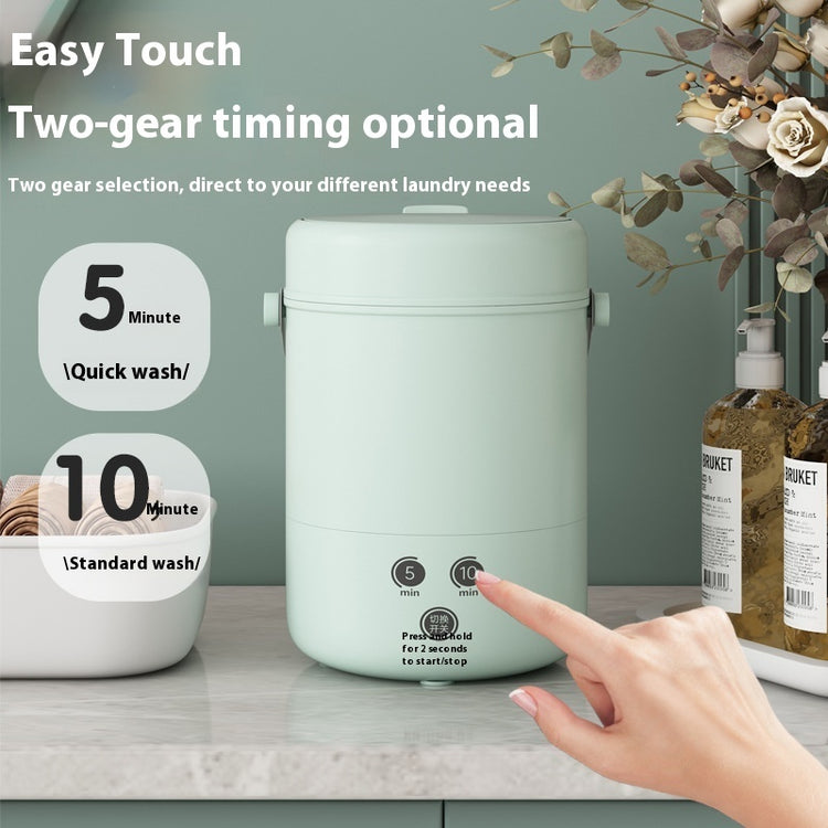 Portable Mini Turbo Automatic Washing Machine by Bucciato, compact appliance with control panel and drum for efficient laundry.
