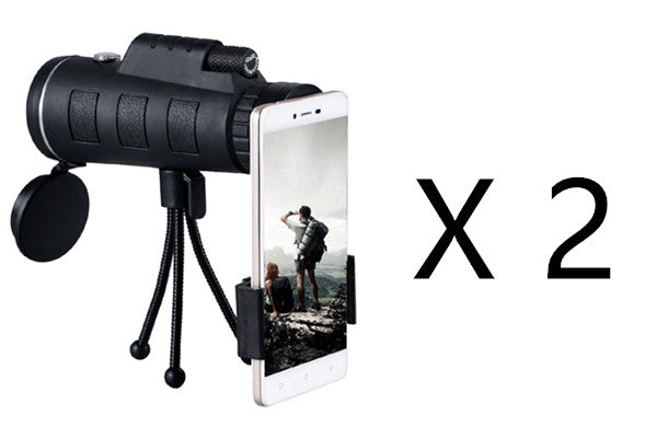 Bucciato compatible monocular telescope with zoom, built-in compass, phone clip, and tripod for outdoor and nature viewing.