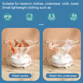 Portable Bucciato turbine mini washing machine with compact design, featuring a drum and control panel for easy laundry on the go.