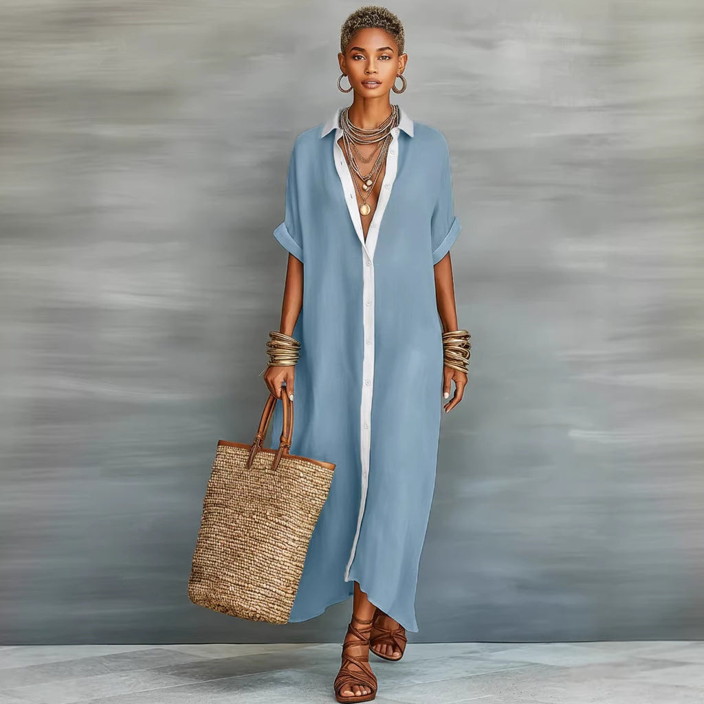 Modisches, lässiges und bequemes Kleid im Resort-Stil