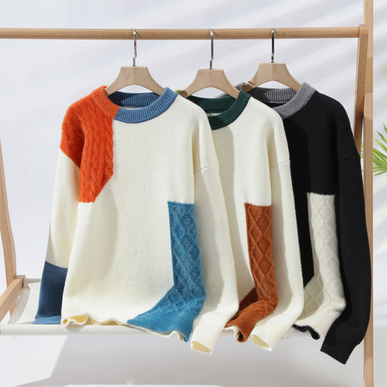 Lässiger, schwerer Herren-Pullover mit Rundhalsausschnitt