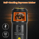 Portable Bucciato electric espresso machine with self-heating design, compact for car, camping, hiking, RV, home, and office use.