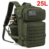 Mens tactical double-cup hunting backpack with durable straps and multiple compartments, designed for outdoor hunting activities.