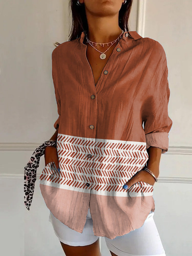 Women's Floral Pattern 3D Printed Long-Sleeve Shirt