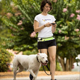 Bucciato hands-free dog leash with shock-absorbing bungee, phone pocket, and water bottle holder for large dogs up to 180lbs.