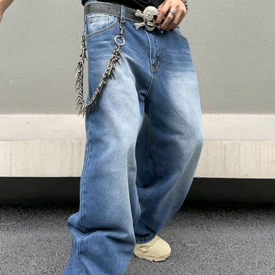 Herrenjeans Herbst und Winter Straight Loose Wash