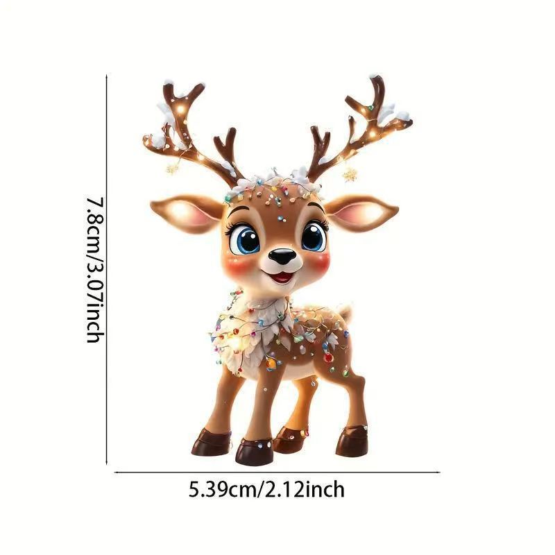 New Christmas Acrylic Earrings Featuring A Little Reindeer